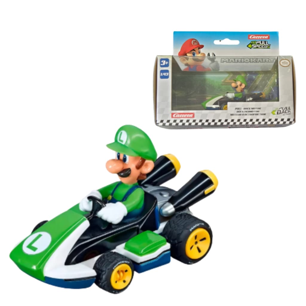 Miniatura Mario Kart Luigi Standard Kart Carrera 1/43 Fricção