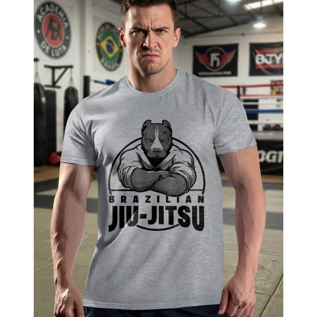 Camiseta Camisa Jiu-Jítsu Lutador MMA Artes Marciais Moda Masculina Malha Premium Mescla Confortável