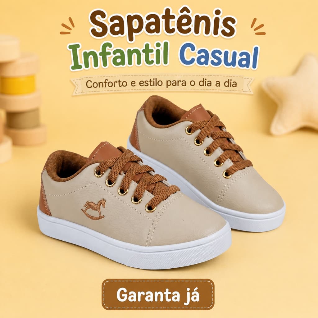 Sapatenis Infantil Casual | Conforto com Estilo Para o Dia a Dia Do Seu Menino | GARANTA JÁ!