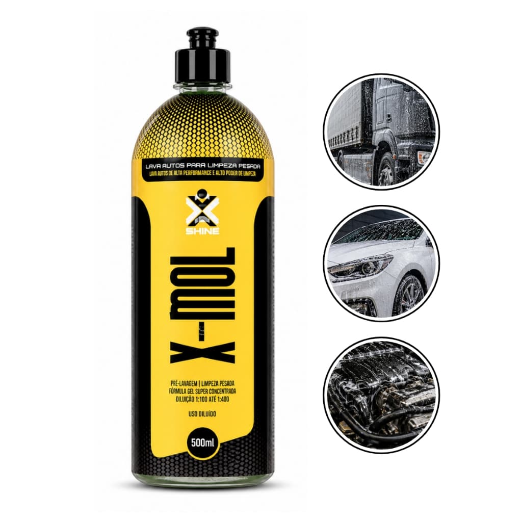 Shampoo Automotivo Detergente Desengraxante Limpeza Pesada Lava Autos Concentrado Carro X-Mol 500ml