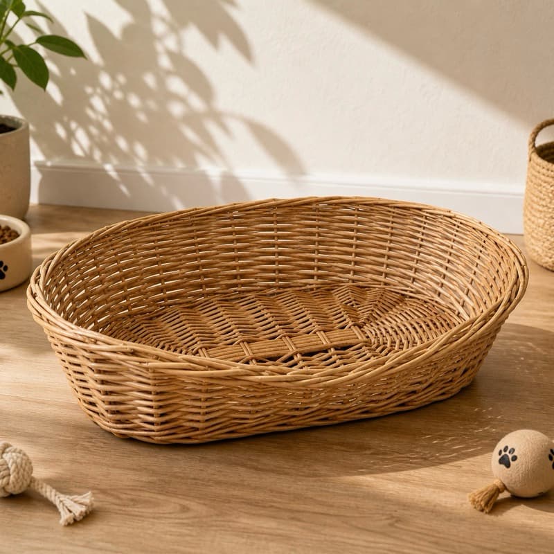 Cama de Gato e Cachorro Pet Vime Natural Envernizado