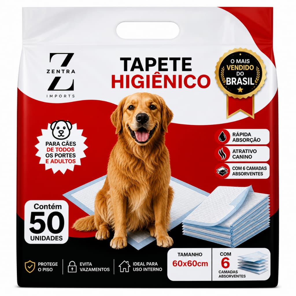 Tapete Higiênico Cachorro Pet Cães 50un 60x60 Antivazamento