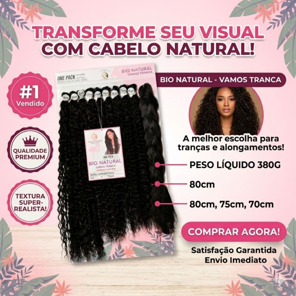 Entrelace Miss Beyonce Freedom e Love 80cm Cacheado Bio Fibra 380g com Jumbo