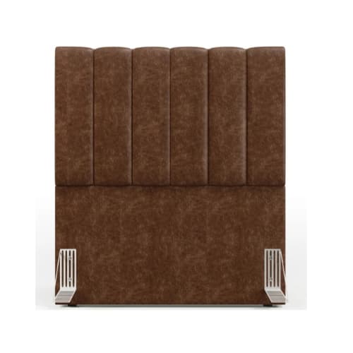 Cabeceira Cama Box Solteiro Daila Courino Marrom 90cm