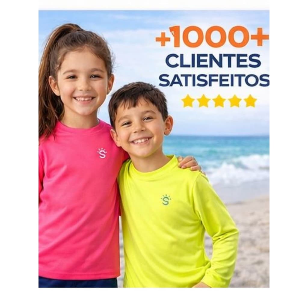 Kit 3 Camisas térmicas infatil lisa praia sol escola atividade ar livre pesca proteção solar