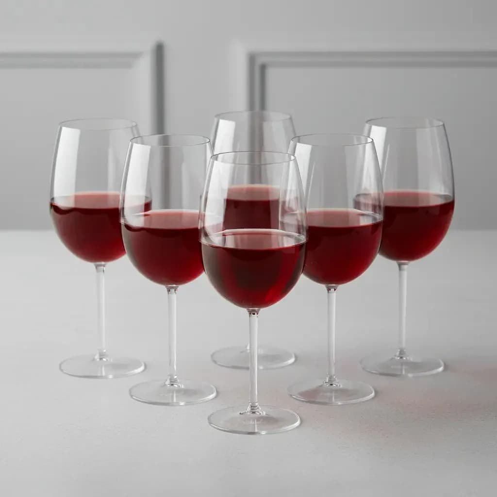 Taças de Acrílico Cristal PREMIUM Kit 12 Pçs Taças de Vinho Acrílico 600ml Taça Vinho Festa Elegante