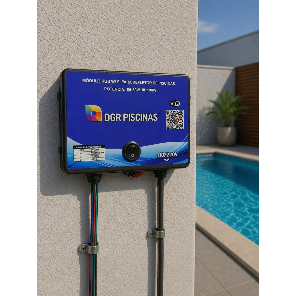 Módulo Controlador RGB Wi-Fi para Piscina 100W – Controle pelo Celular (App Magic Home)