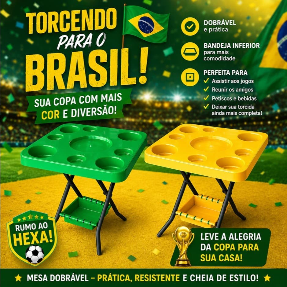 Mesinha de Petisco Dobrável Outdoor Churrasqueira Piscina Bonita