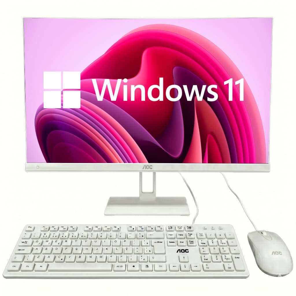 All In One AOC Computador Intel Core I5-12450H 16GB RAM DDR4 SSD 512GB Tela 23.8" Windows 11 Pro Teclado Mouse