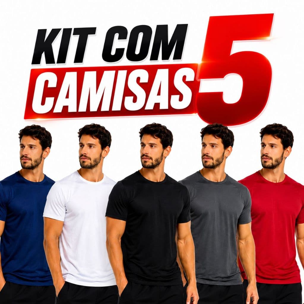 Kit 5 Camisas Dry Fit Proteção Uv Furadinha Masculinas para Academia mega promoção