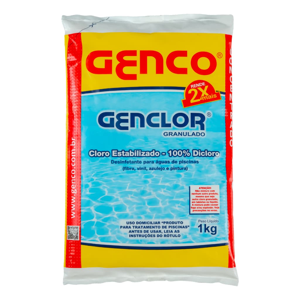 Cloro Genco Genclor 1kg Estabilizado Granulado Piscina 56%