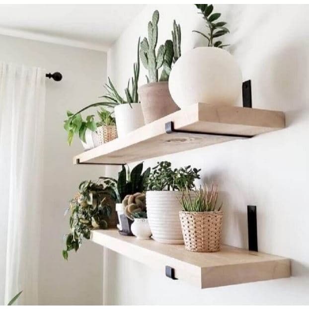 Prateleira Industrial Com Mão francesa de ferro invertida Nicho Decoração rustica