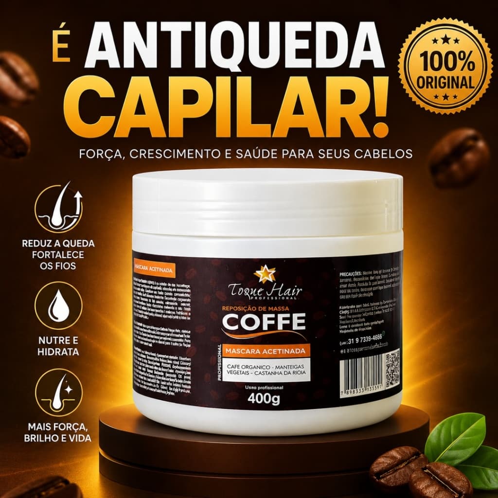 Antiqueda hidratação capilar mascara coffe fortalecimento tratamento intenso 500g