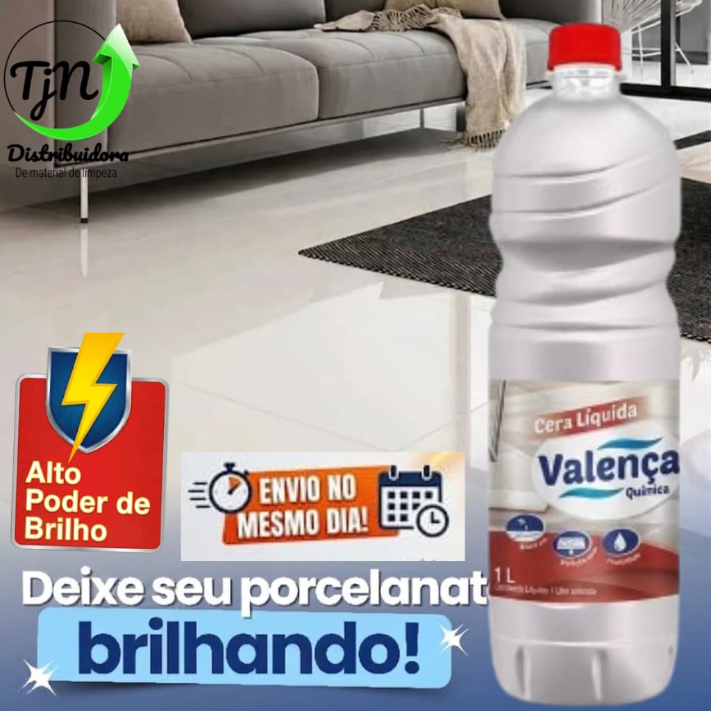 Cera Líquida de Carnaúba Valença 1L – Brilho Intenso e Proteção para seu Piso
