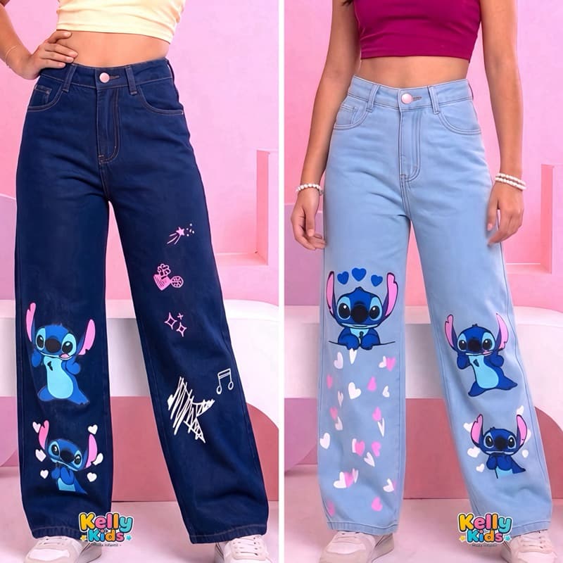 Calça jeans Wide Leg infantil feminina