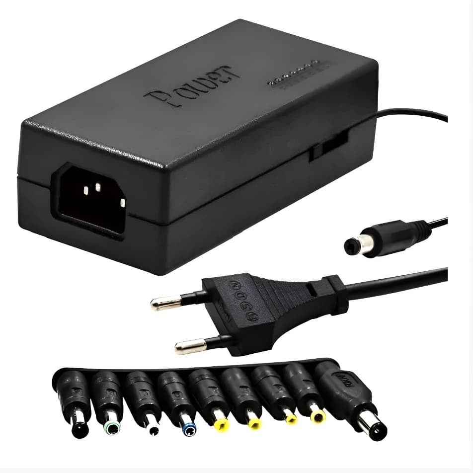 Carregador Universal de Notebook 120W Ajustável 12V a 24V com 10 Pinos Conectores PC Monitor Casa