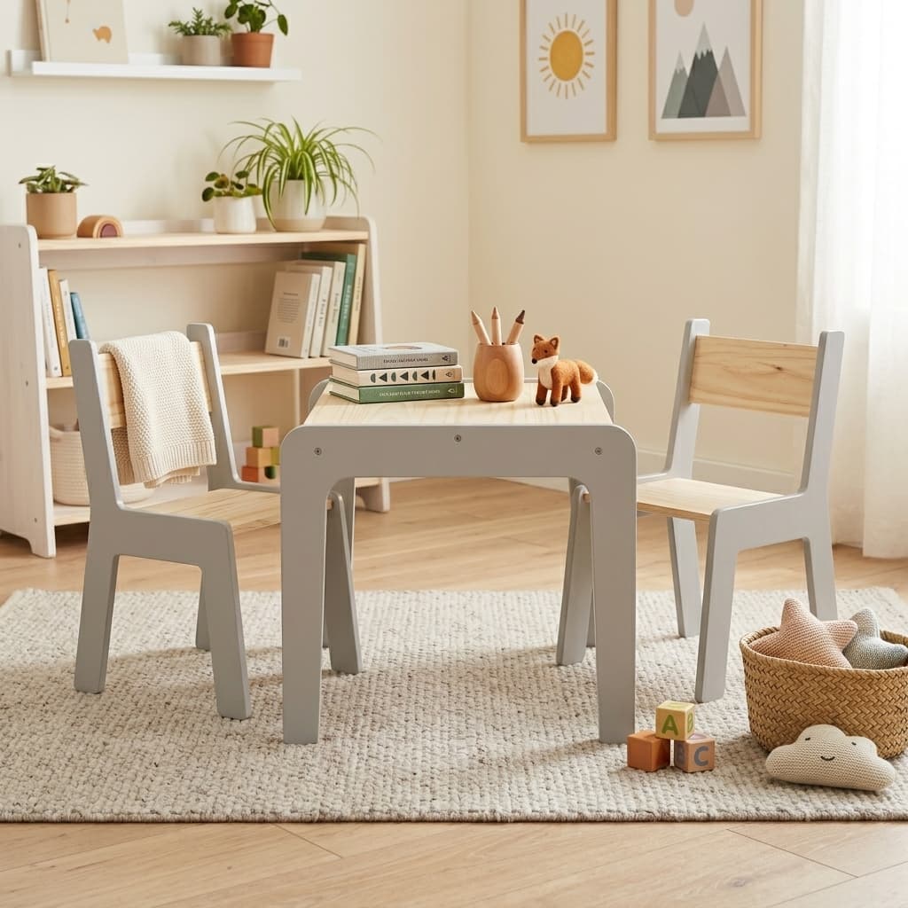Mesa Infantil e/ou Cadeiras em MDF e Pinus | Mesinha Educativa Infantil Resistente