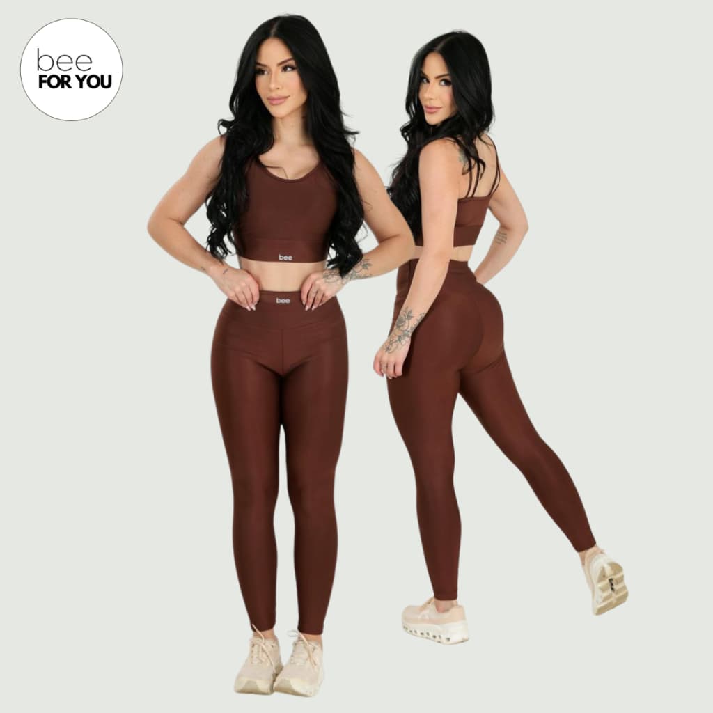 Legging Fitness Conjunto Feminina Modeladora Academia Zero Transparência Cintura Alta