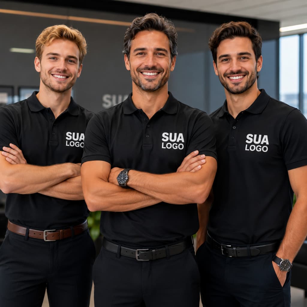 Kit 3 Camisas Polos Personalizadas Com sua Logo/IDeia/Startups/Empresa/Negocio MANDE SUA ARTE