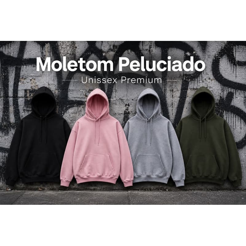 Moletom de Inverno Blusa de Frio Canguru Peluciado Premium Unissex