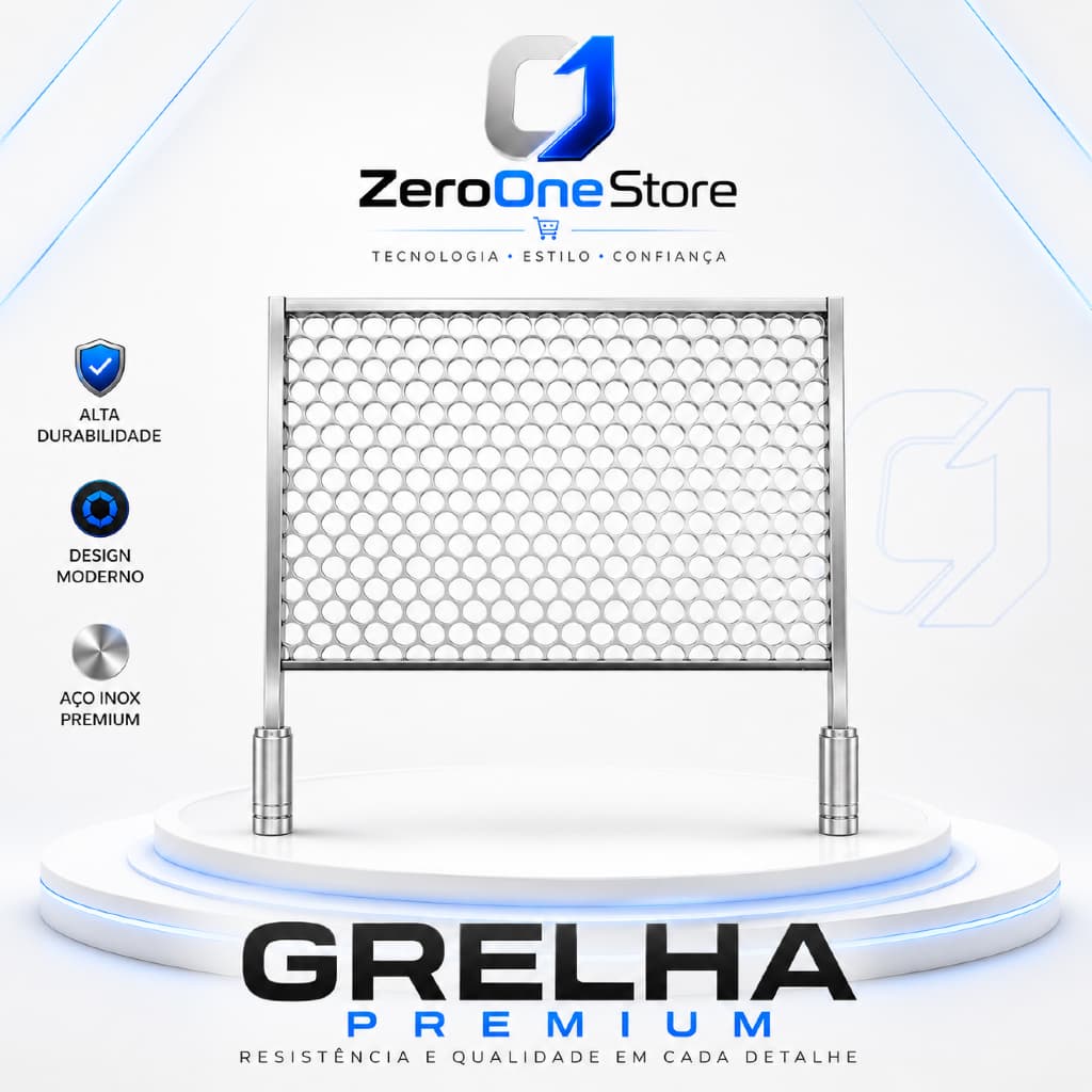 Grelha 75x40 Churrasqueira 100%Inox430 Churrasco ZeroOneStore