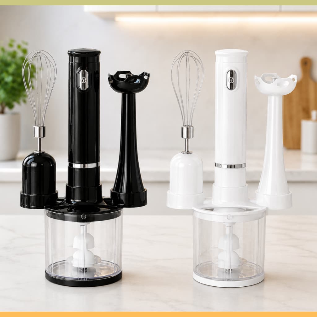 Kit Mixer Triturador Turbo Chef 3 Em 1 220V Processador E Batedor Alimentos Fouet Elétrico Sortido
