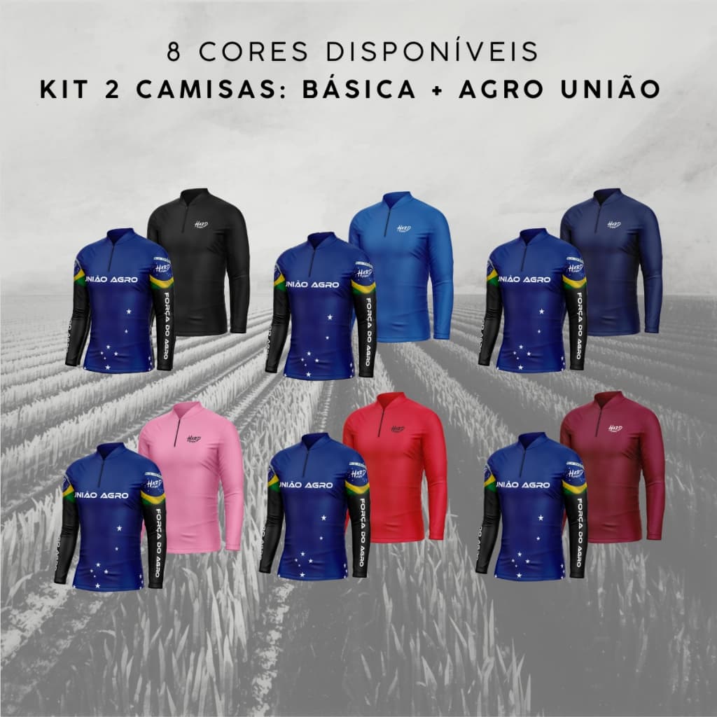 Kit 2 Camisas Básica e Agro Brasil Com Proteção Solar Uv50 Leve