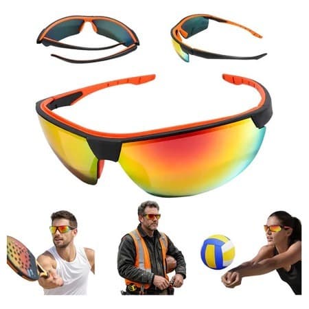 Oculos Sol Proteção Epi Volei Corrida Pedal Uv 400 Esp Laranja Preto