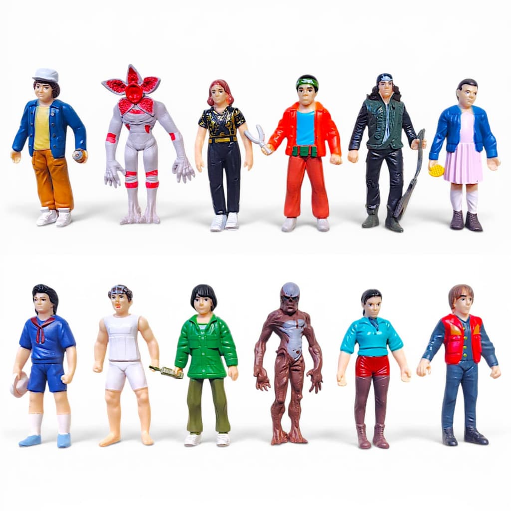 Kit 6 Bonecos Stranger Things Brinquedos Coleção Pvc 10cm