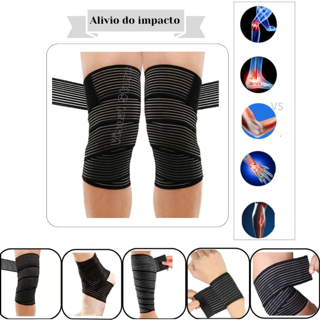 Faixa de compressão para joelhos multiuso faixa elástica  anatômica academia musculação ginástica