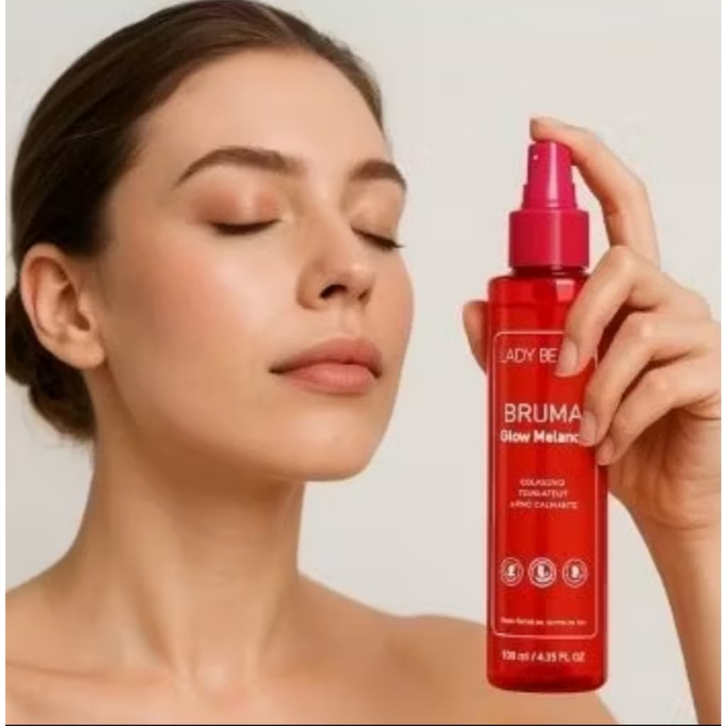 Spray Fixador de Maquiagem Bruma Melancia 130ml - Fixação 24h, Efeito Glow Natural e Hidratação Profunda | Lady Beauty