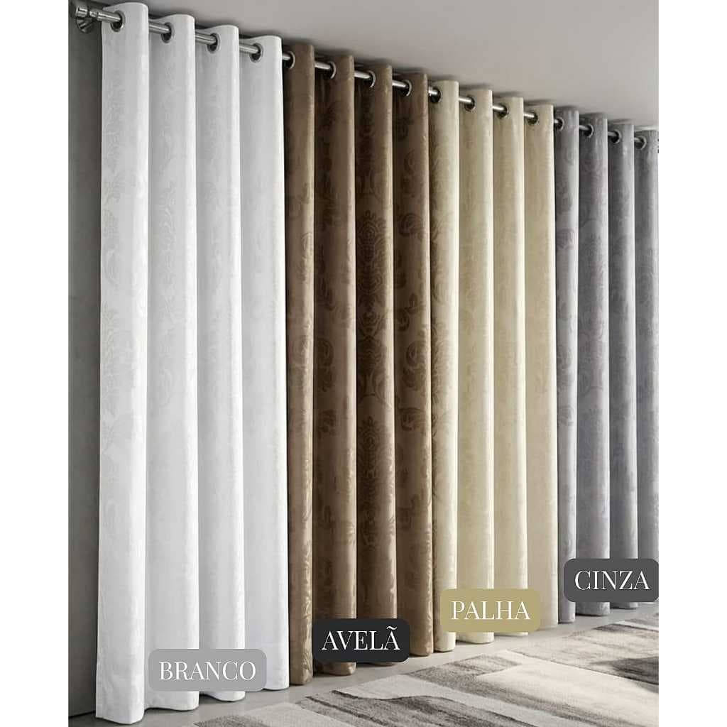 Cortina Jacquard 2,80m x 1,80m p/ Sala e Quarto – Ideal para Varão de 2m