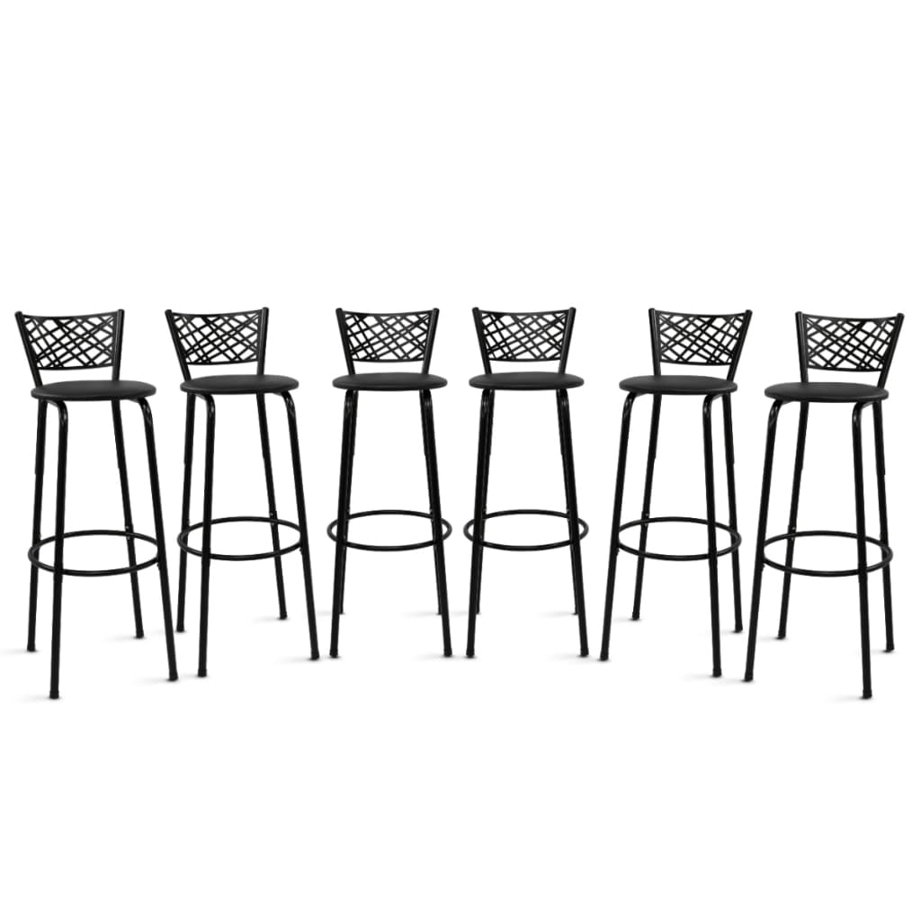 Kit 6 Banquetas Cadeiras Alta 80cm Eclipse Preta Ideal Balcão Cozinha Gourmet Área De Lazer Piscina