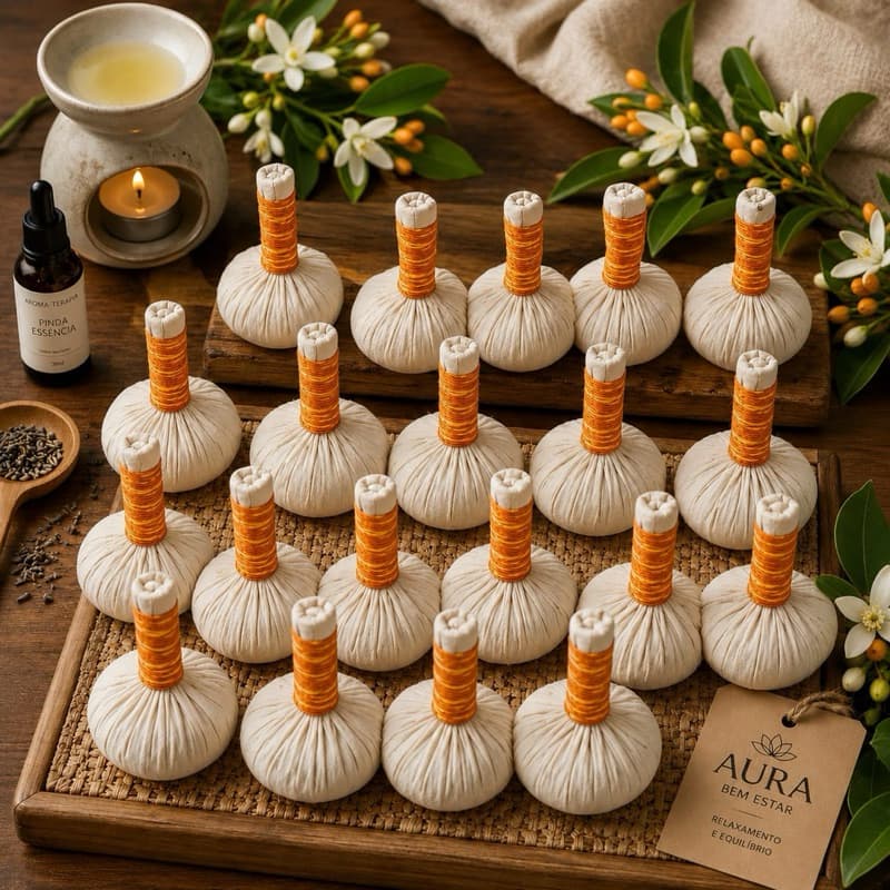 Kit 10 Pares (20 unidades) Pindas Chinesas Laranjeira – Massagem Relaxante e Alívio de Estresse - Aura Bem-Estar