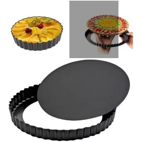 Kit 2 Formas Fundo Removivel Antiaderente de Aço Carbono 24cm / 26cm