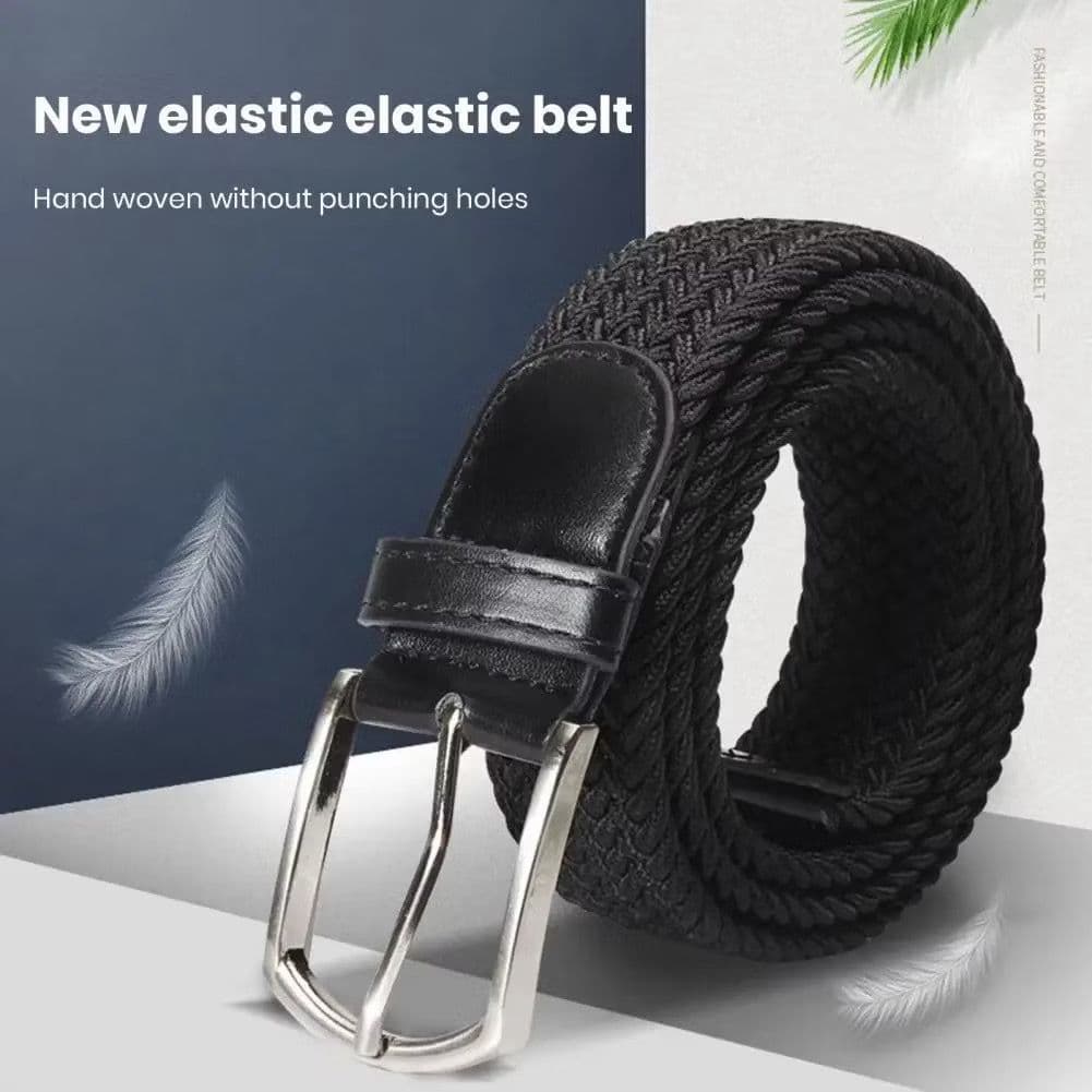 Cinto Masculino Com Fivela de Metal e Lona/Elástico Tático/Casual/Elegante e Versátil/Cinto Trançado Gio/Unissex
