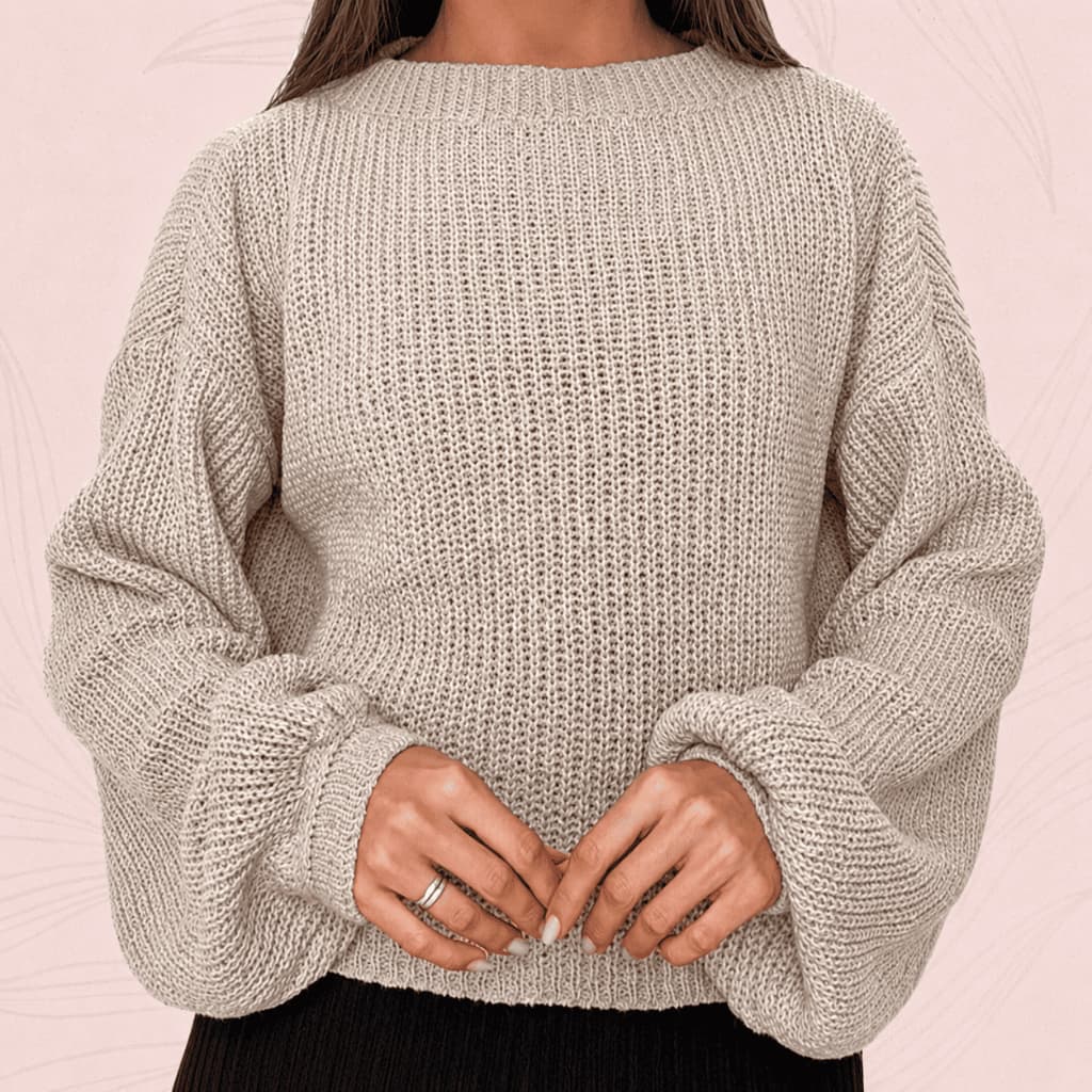 Blusa Tricot Mousse Feminina Manga Longa Bufante Inverno Elegante Confortável Macia Tendência
