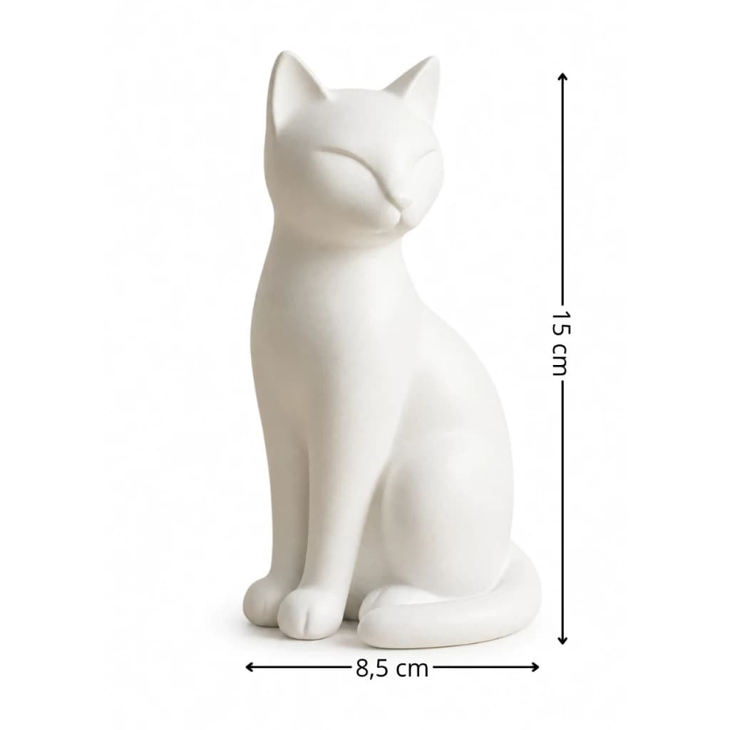 Estátua Decorativa de Gato com Design Moderno | Enfeite Minimalista Elegante para Sala, Quarto, Escritório e Decoração S