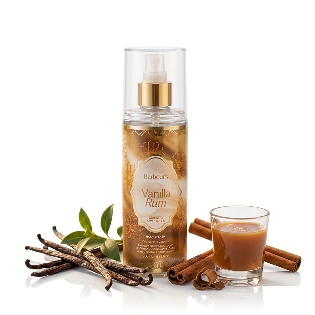 Body Splash Vanilla Rum Barbour's Beauty Perfume Árabe Chic Baunilha E Canela Marcante 200ml