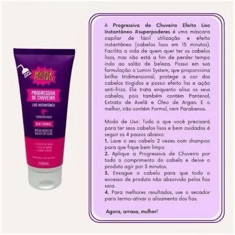 Progressiva de Chuveiro Efeito Liso Instantâneo – Super Poderes