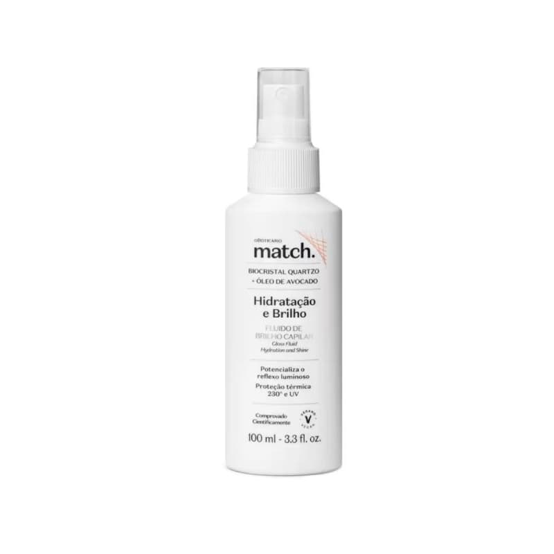 Spray Fluido de Brilho Capilar Match Hidratação e Brilho 100ml(Vence:09/28).
