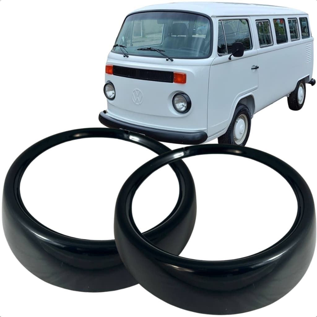 KIT COM 2 ARO DE FAROL KOMBI CLIPPER 1997 1998 A 2013 PRETO