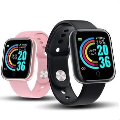 Smartwatch D20 ROSA - Relógio Inteligente y68 Esportivo Bluetooth Android/iOS - Com foto Na Tela