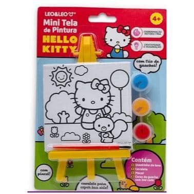 Mini Tela De Pintura C/ Cavalete Hello Kitty LEO&LEO