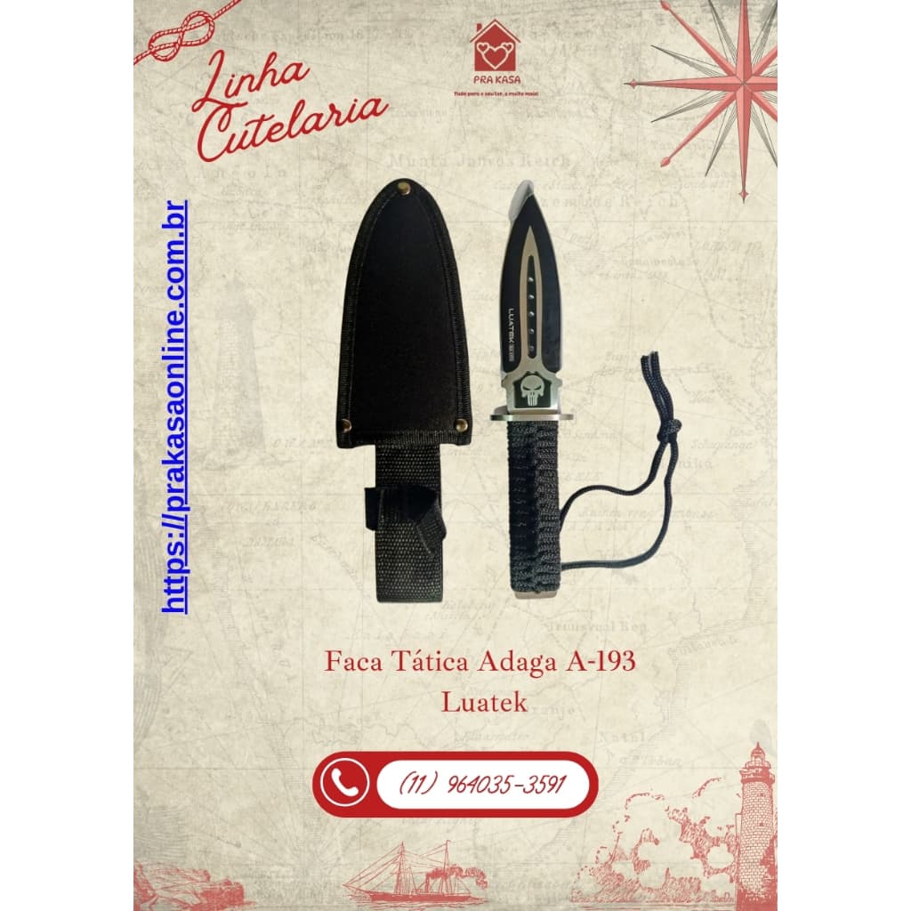 Faca Tática Adaga A-193  Luatek