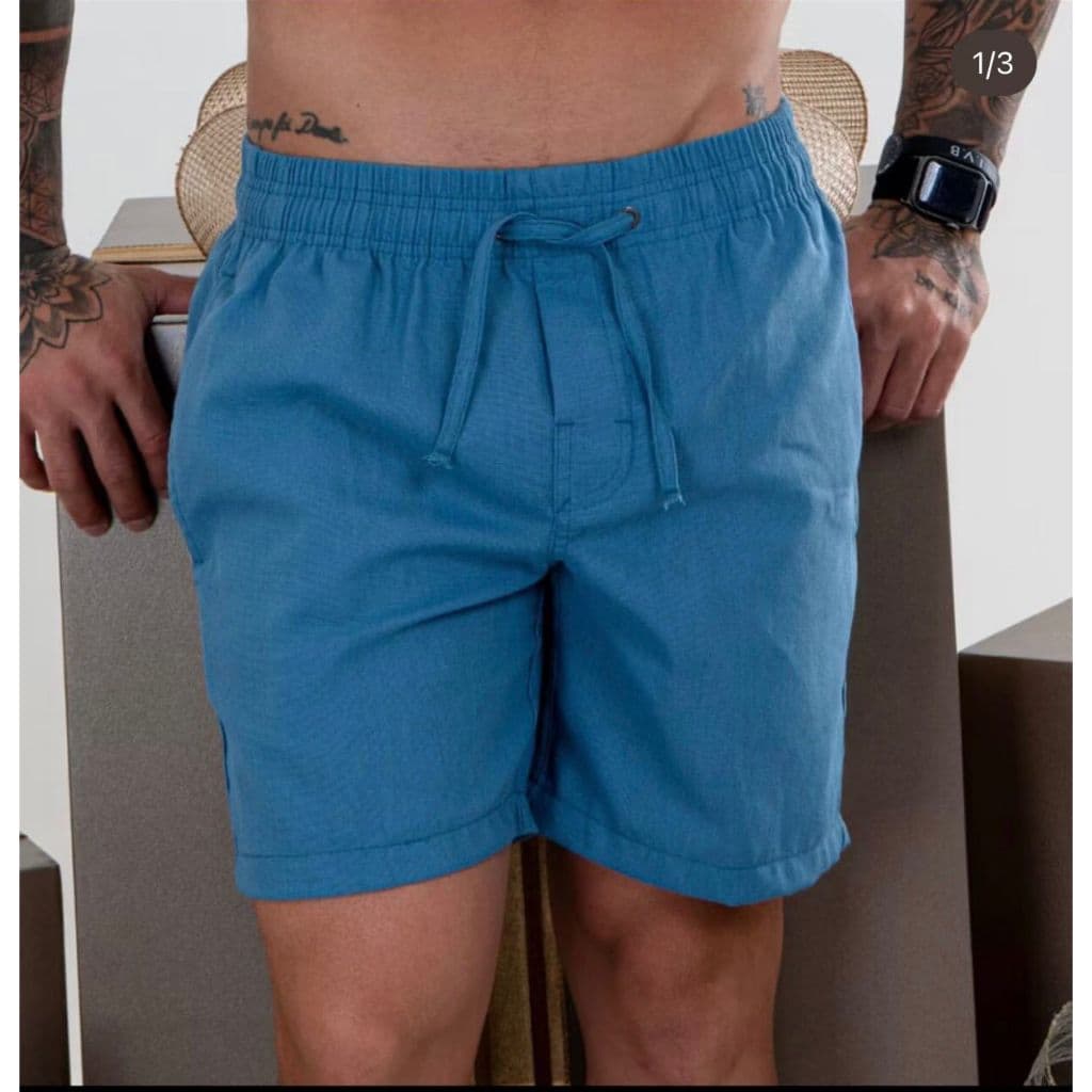 bermuda de linho masculina tecido natural casual chic masculino praia sofisticada