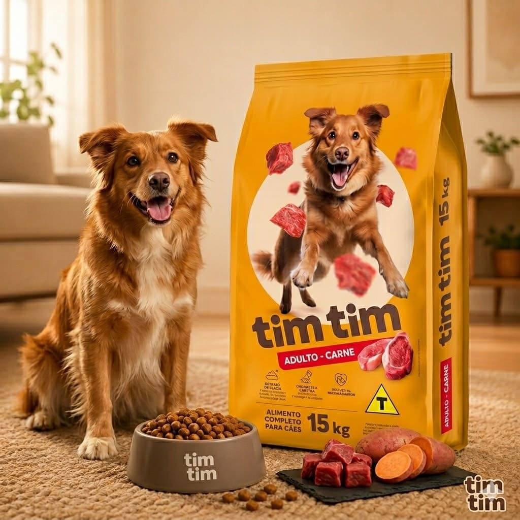Ração Para Cachorro Caes Premium 15kg Tim Adultos Sabor Carne Dog Prime Proteína
