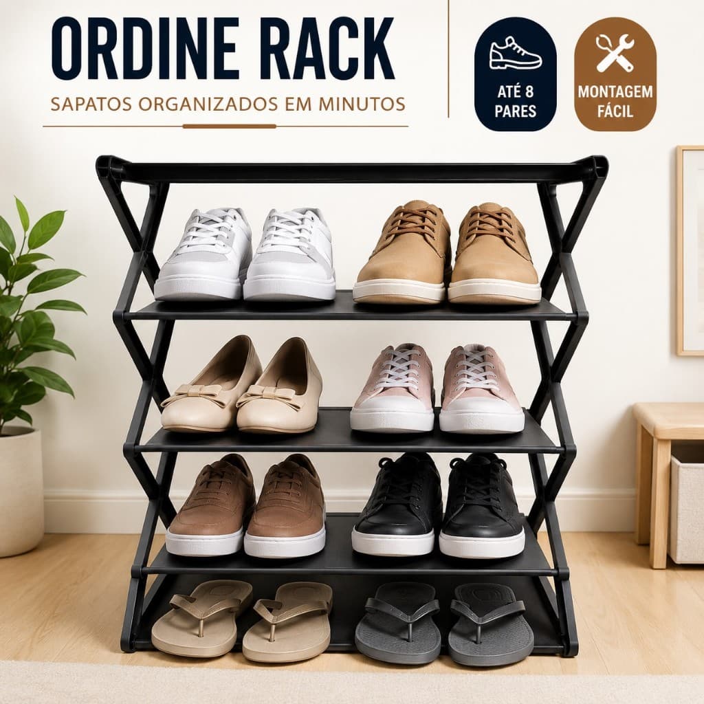 Sapateira Organizador de Sapatos 4 Camadas 8 Pares Multiuso Compacta