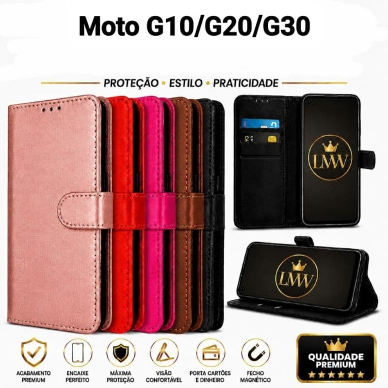 Capinha Capa Carteira Flip Cover Motorola Moto G10 - Moto G20 - Moto G30
