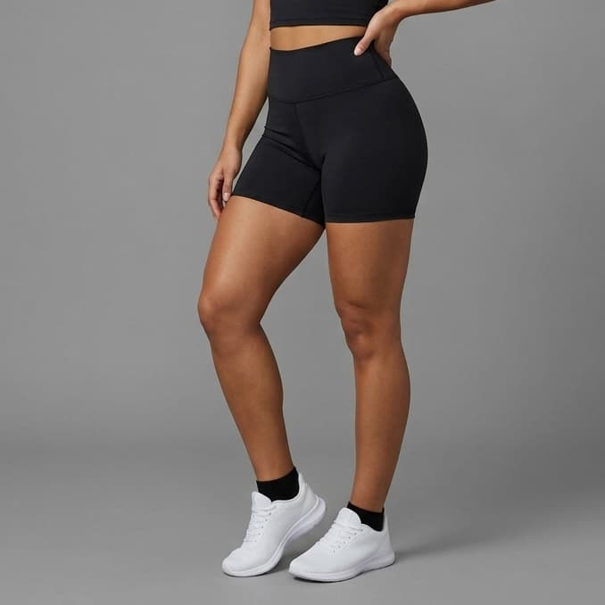 Short Liso Curto Meia Coxa Para Academia